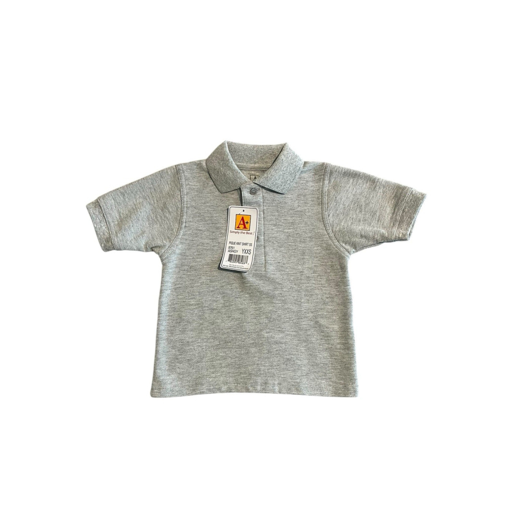 A+ Gray Polo Shirt School Uniform Youth Size XXS